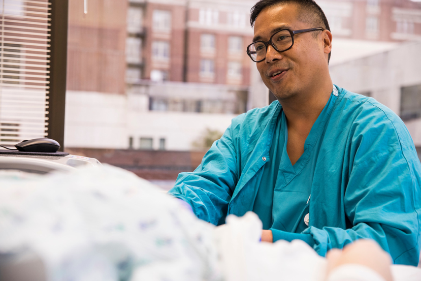 Doctor smiling at a patient