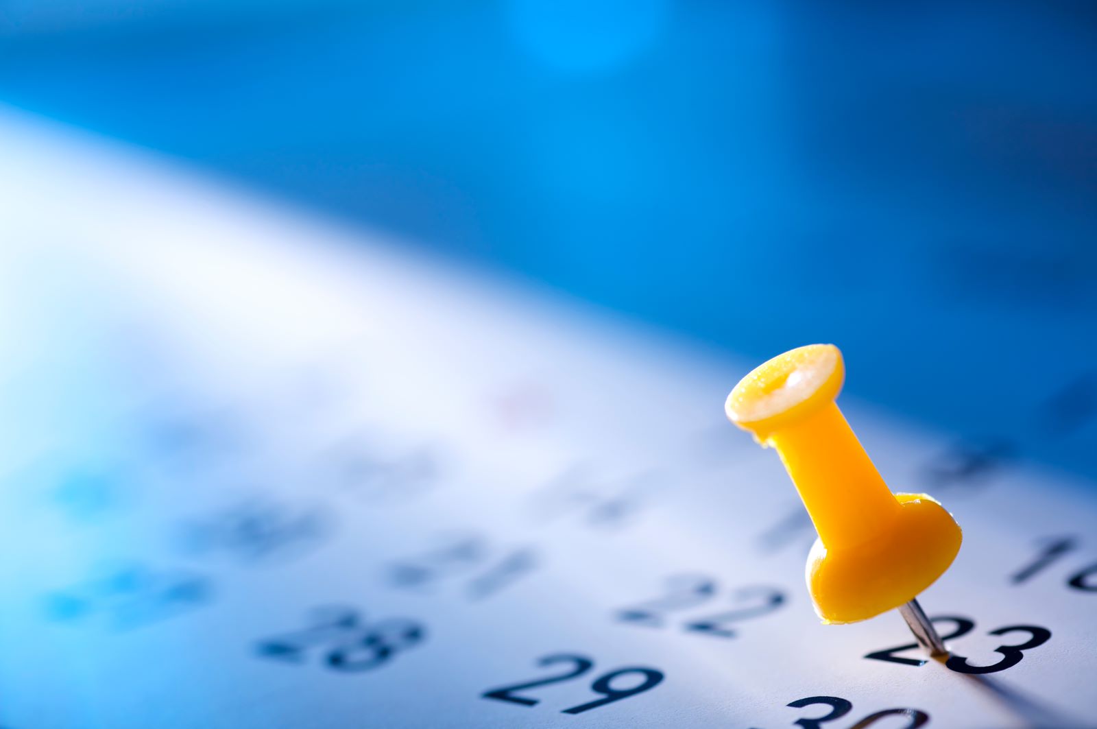 Calendar with push pin